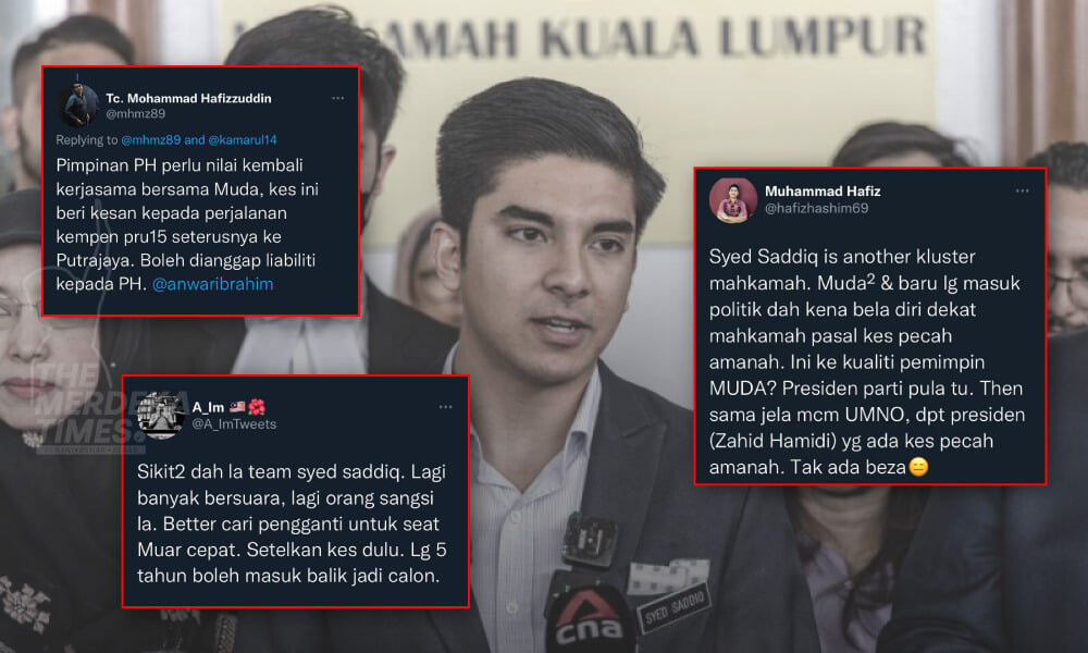 Tolak kluster mahkamah, Syed Saddiq diminta berundur bertanding PRU-15 - Netizen