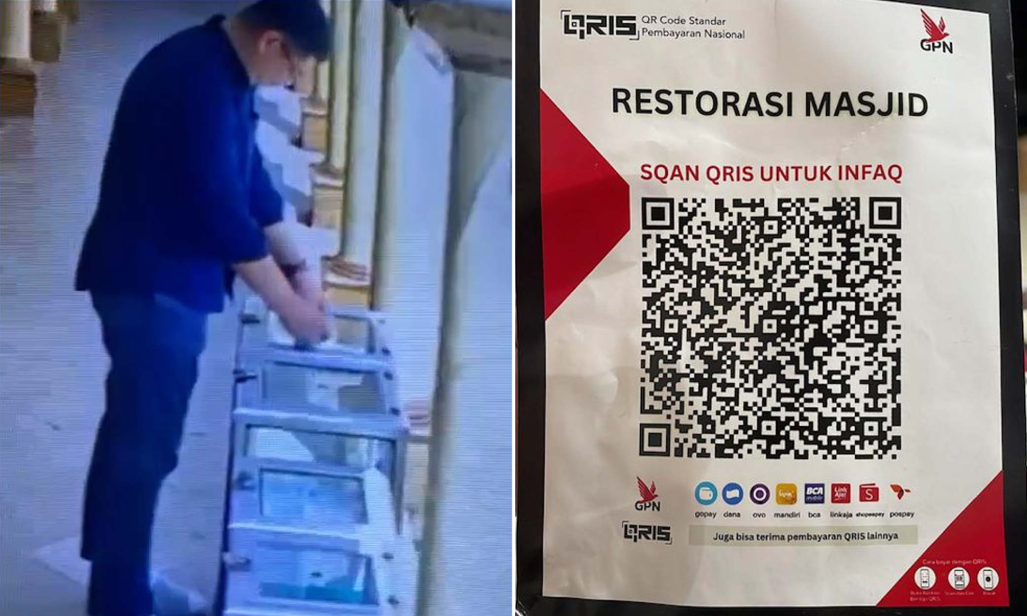 Lelaki tampal kod QR palsu di masjid tipu wang derma