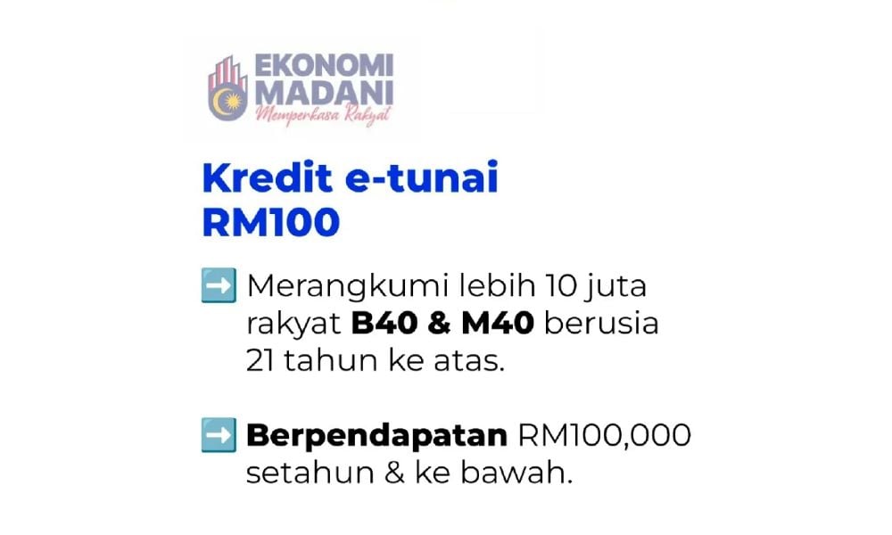 Kementerian Kewangan segerakan arahan beri e-tunai kepada B40, M40