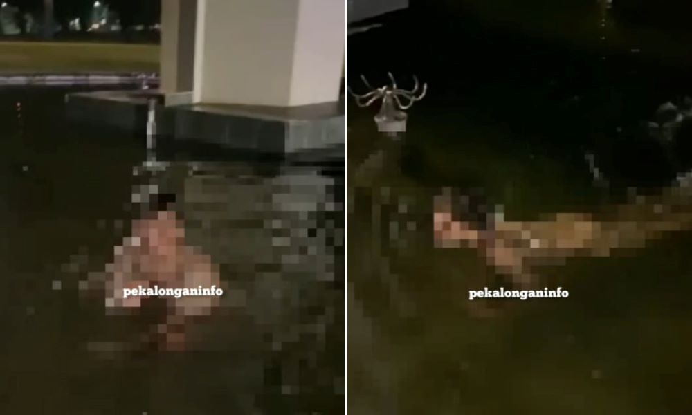 Lelaki ‘khayal’ mandi telanjang di kolam air pancut awam