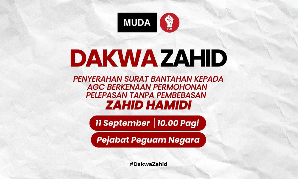 MUDA, PSM serah surat bantahan kes Zahid Hamidi kepada Peguam Negara