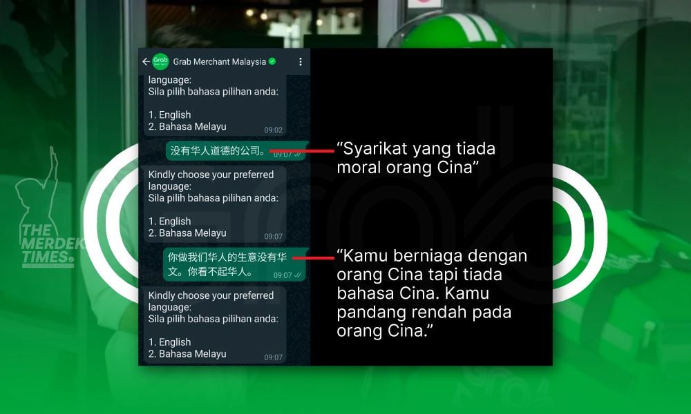 Tidak puas hati Grab tiada bahasa Mandarin